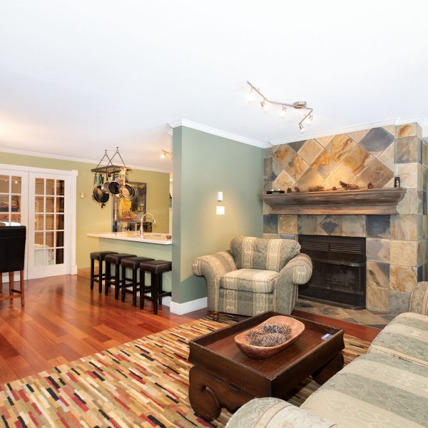 Living room with hardwood flooring