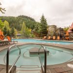 Year-round pool and hot tub overlooking the slopes