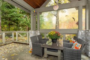 Covered patio in the lovely garden